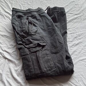 Hollister Black Cargo Pants with Elastic Waistband